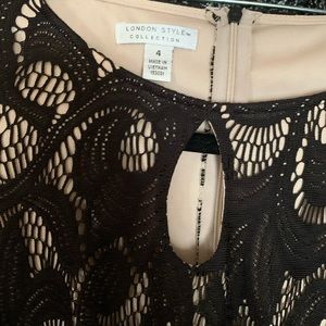 Size 4 black lace and cream dress